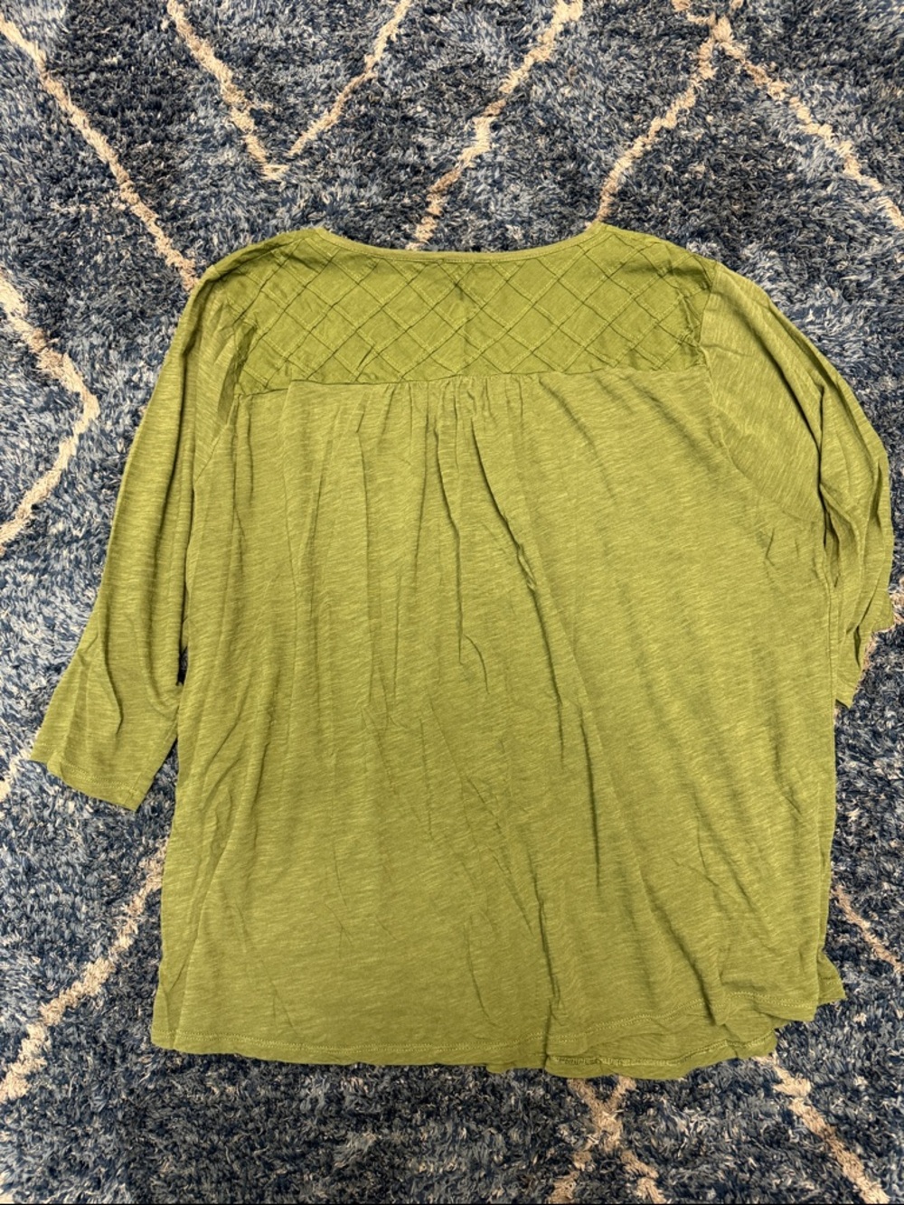 Lucky Brand Olive Green Scoop Neck Tunic Top 3/4 sheeve size 3X - Picture 9 of 9